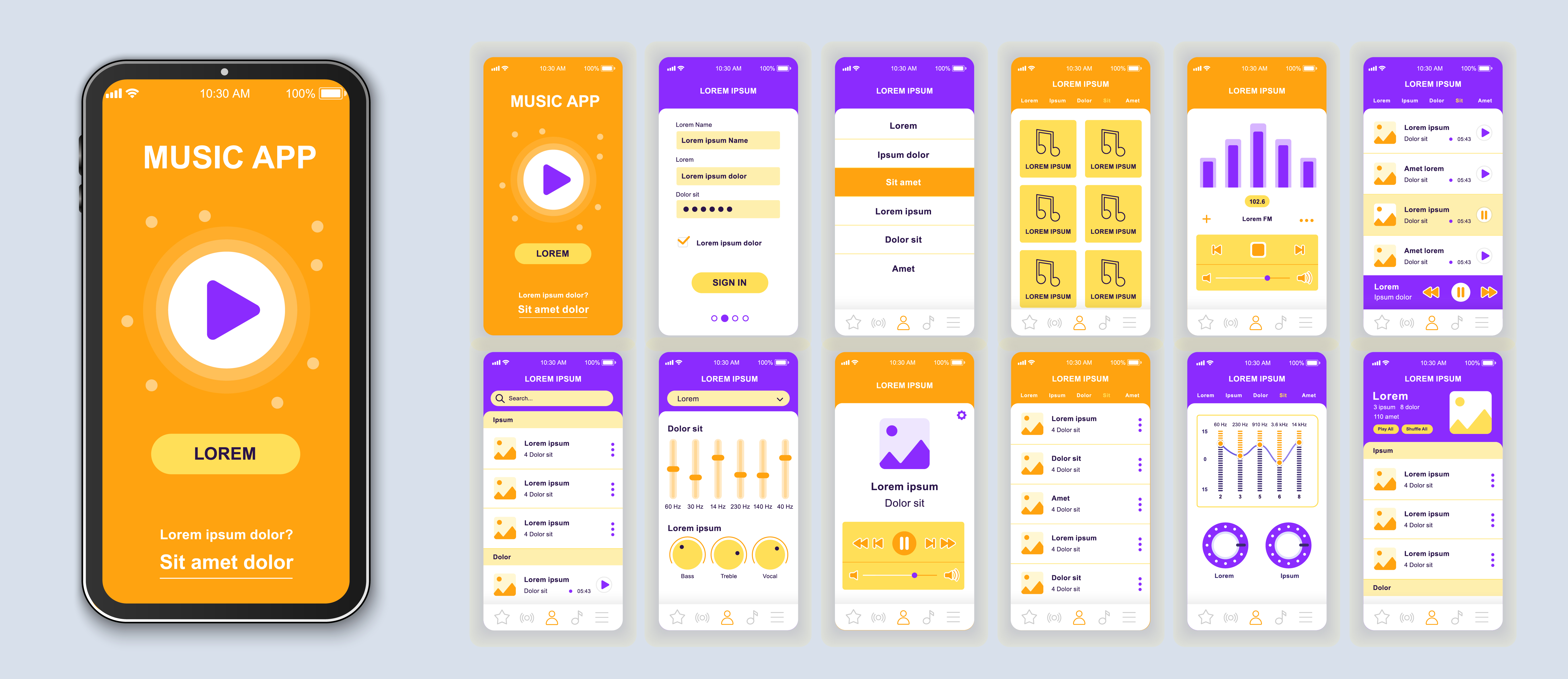 Orange And Purple Music Ui Mobile App Interface Design Download Free Vectors Clipart Graphics Vector Art