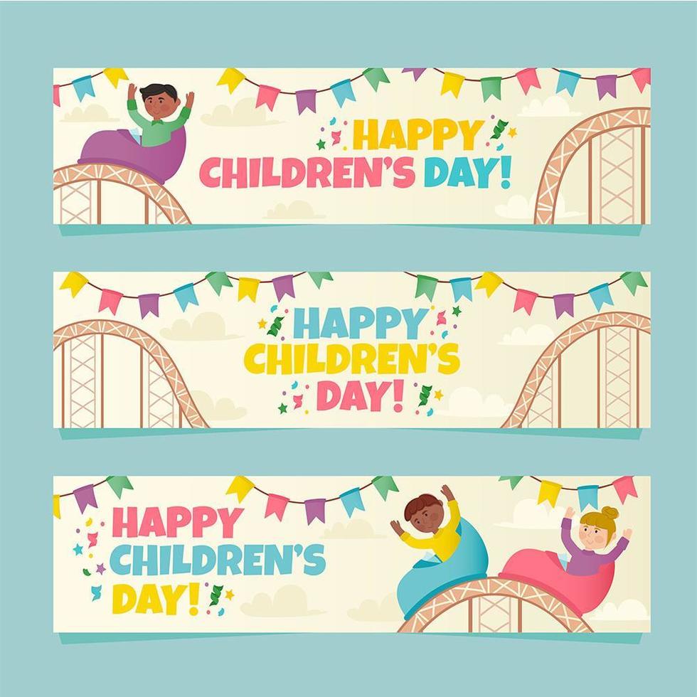 plantillas de banner del día del niño vector