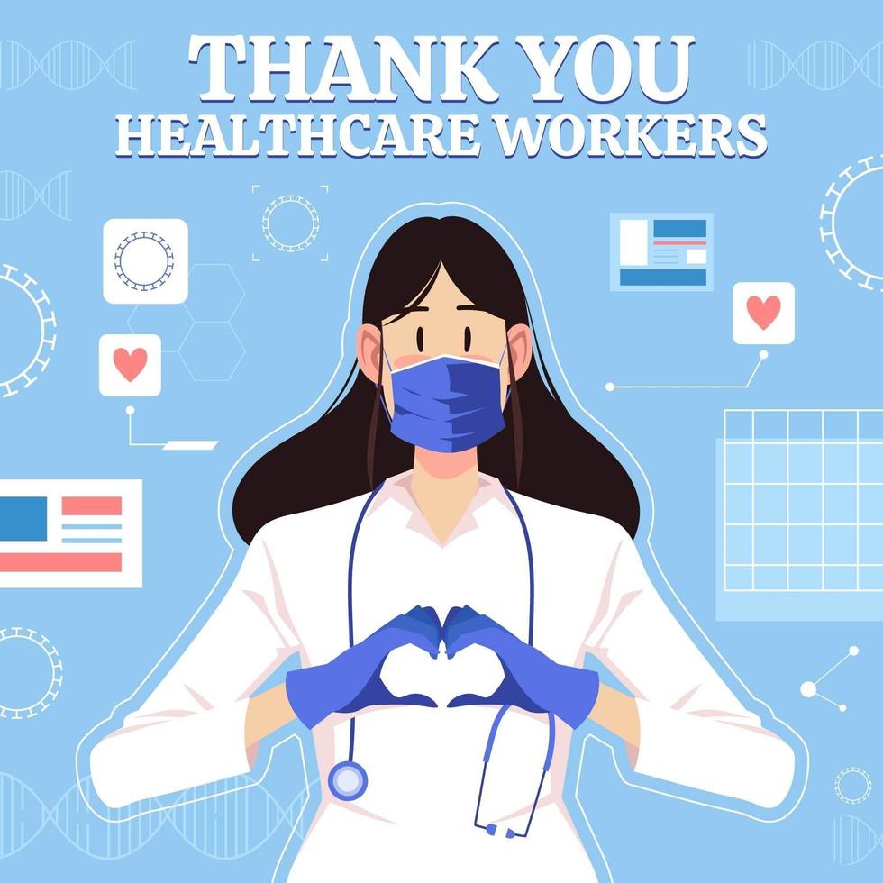 Appreciation for Professional Medical and Healthcare Professionals vector