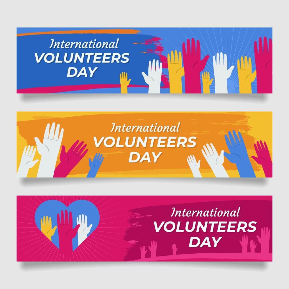 Volunteer Day Banner Collection vector