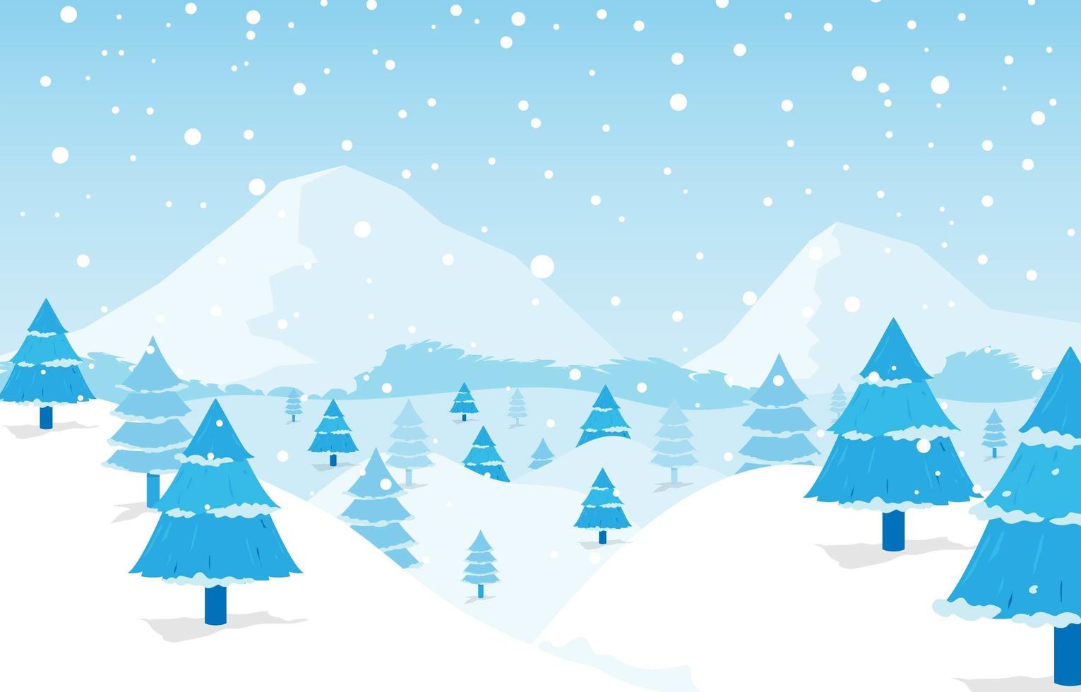 Winter Wonderland Landscape Scenery vector