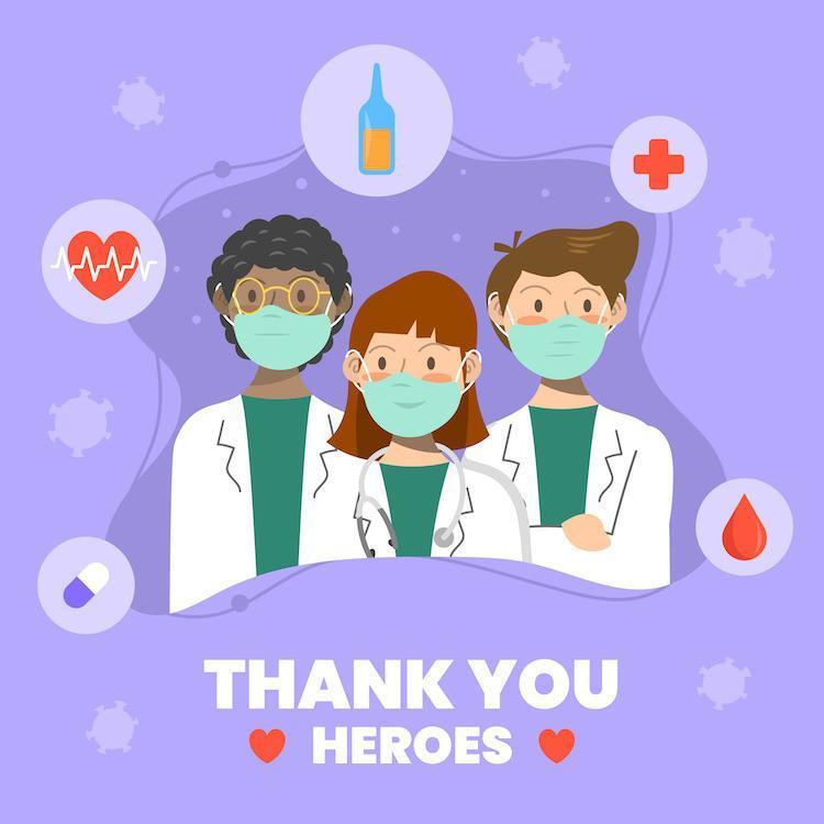 gracias por los oficiales de salud vector