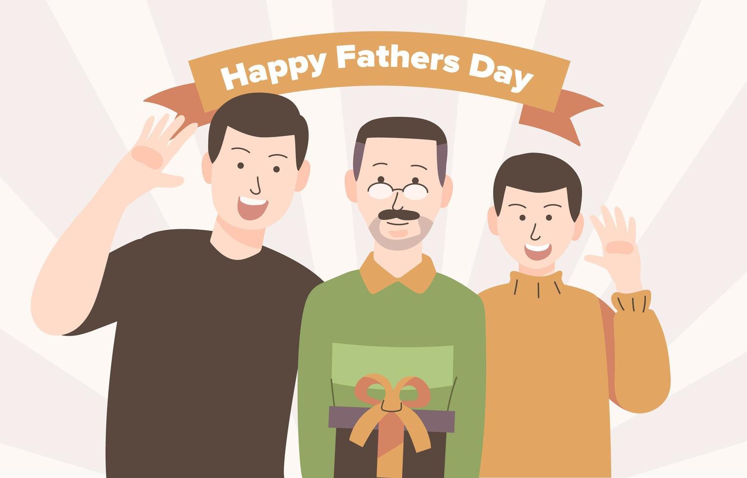 Sons Celebrating Father's Day Together vector