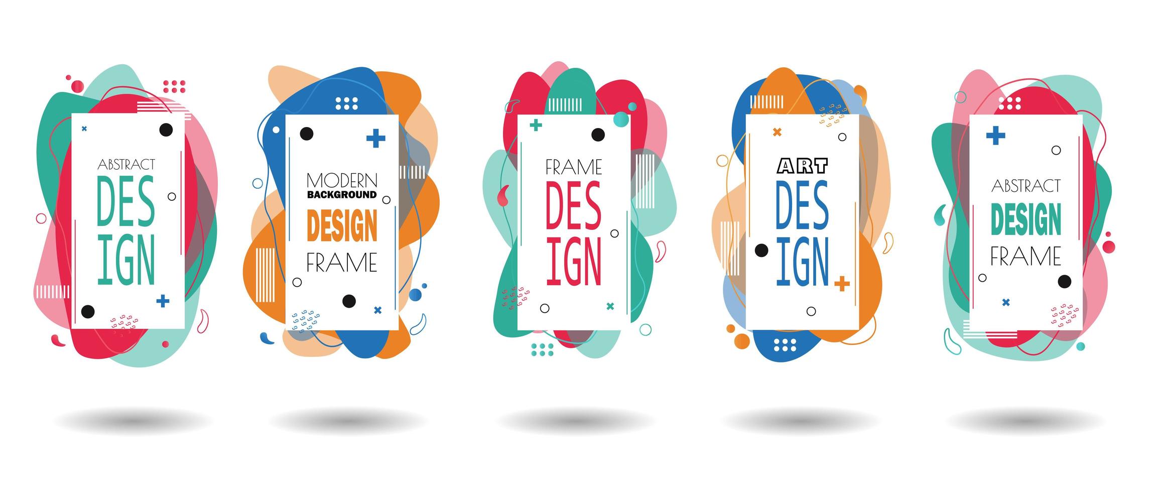 Set of minimal memphis abstract shape frames vector