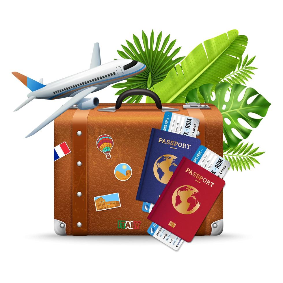 Vacation and travelling realistic composition vector