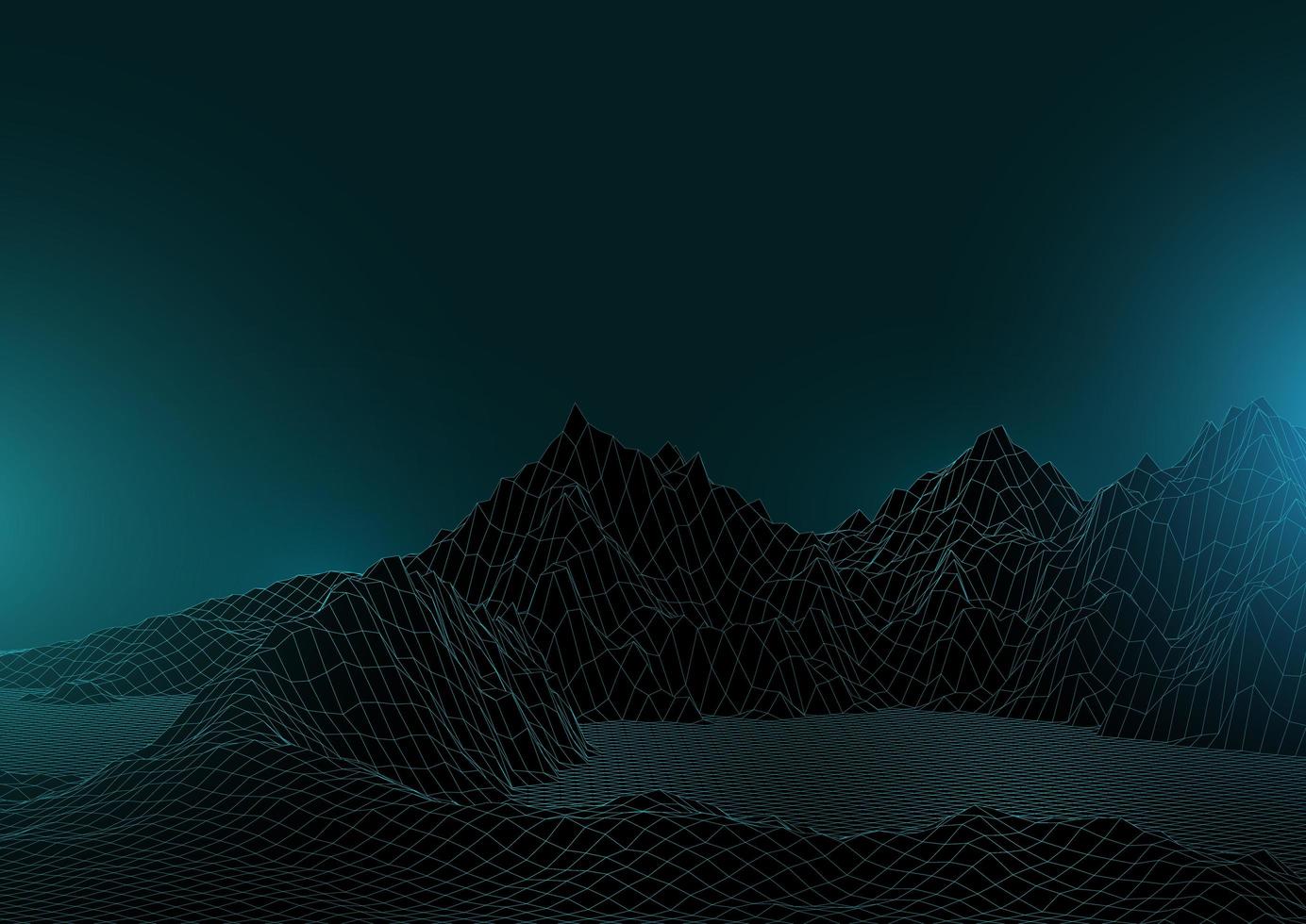 Abstract wireframe landscape vector