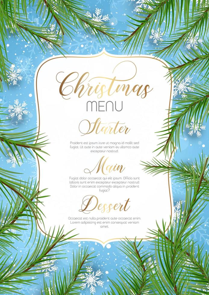 Christmas menu design vector