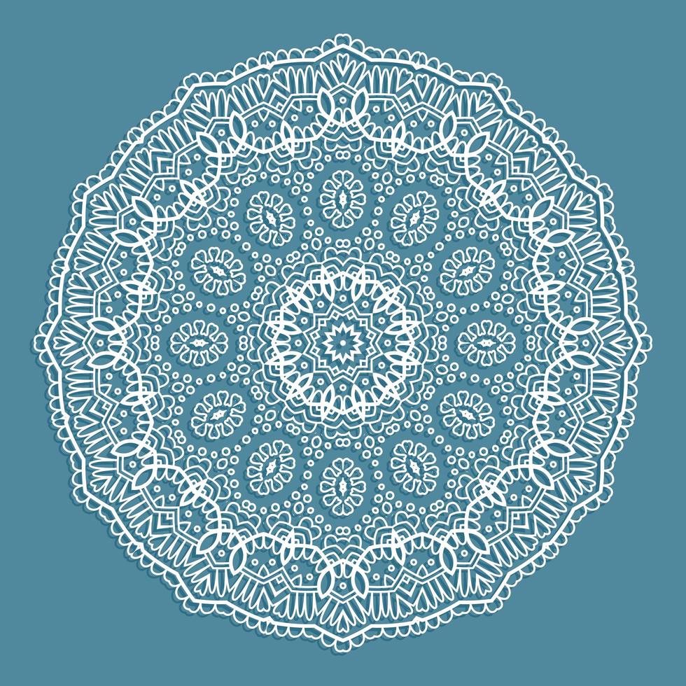 Decorative lace doily design vector
