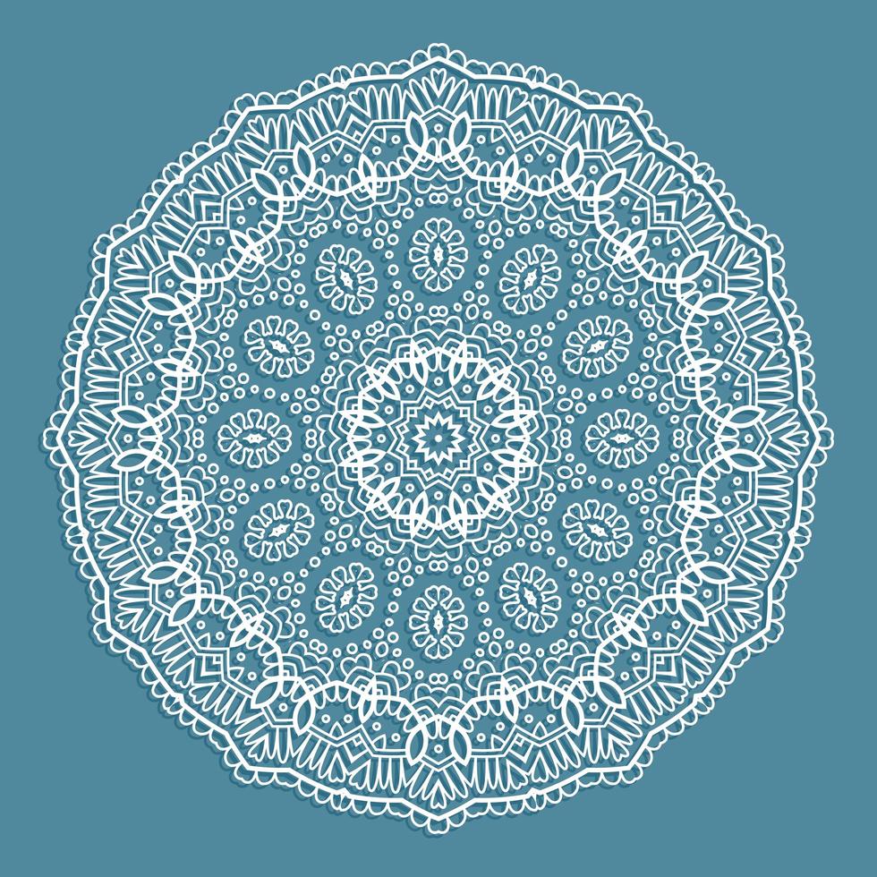 Decorative lace doily design vector