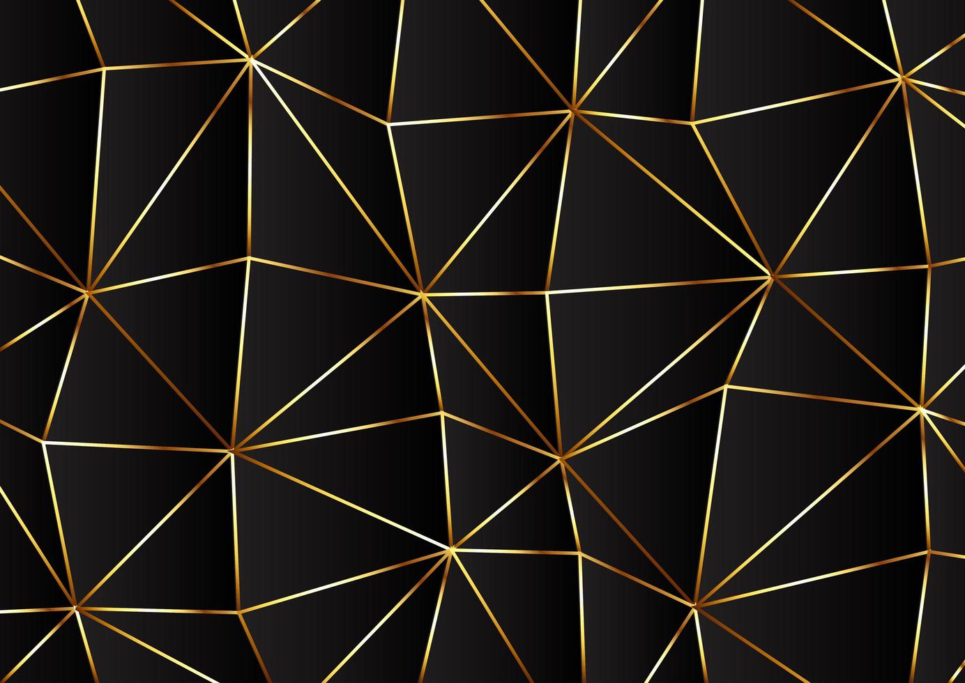 Low poly modern design in gold and black vector