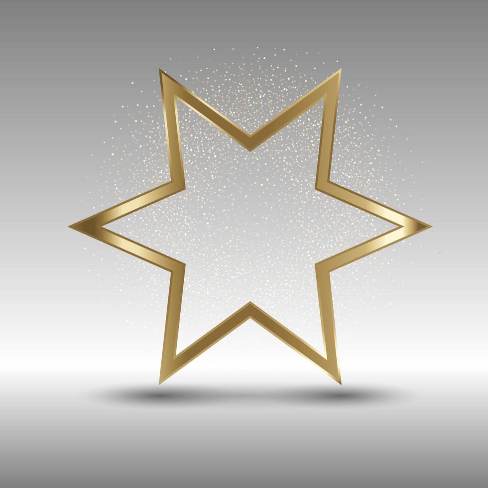 Metallic gold star vector