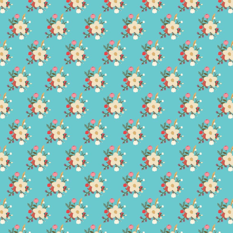 patrón floral azul vector