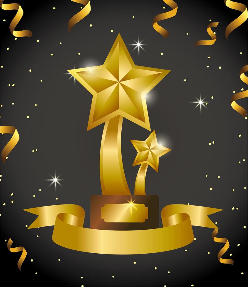 Award celebration design with stars trophy vector