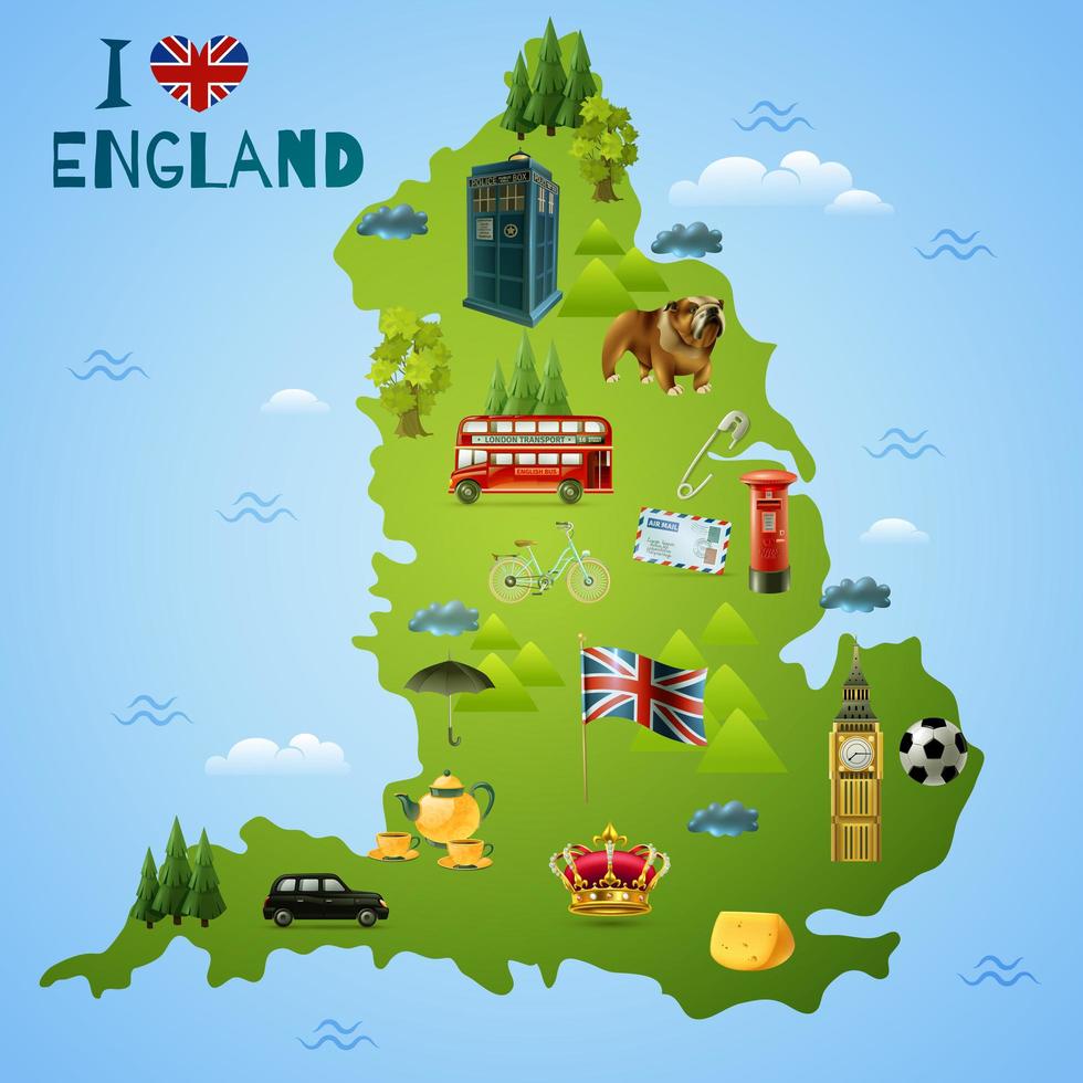 England London Travel Map vector