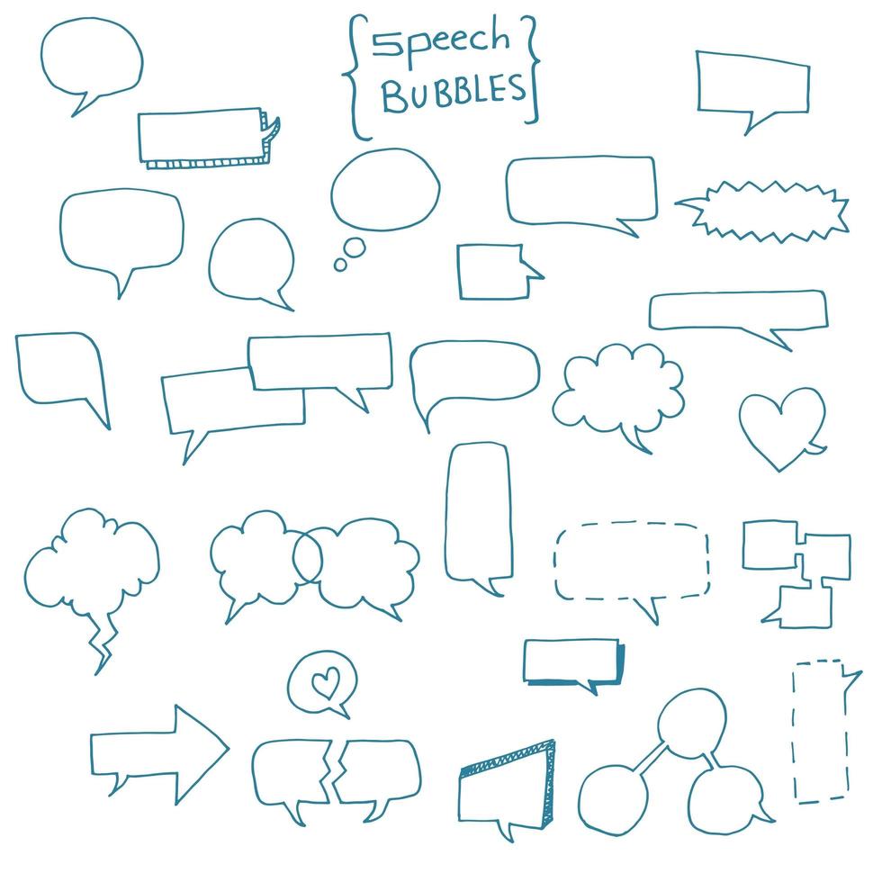 Hand Drawn Speech Bubbles vector