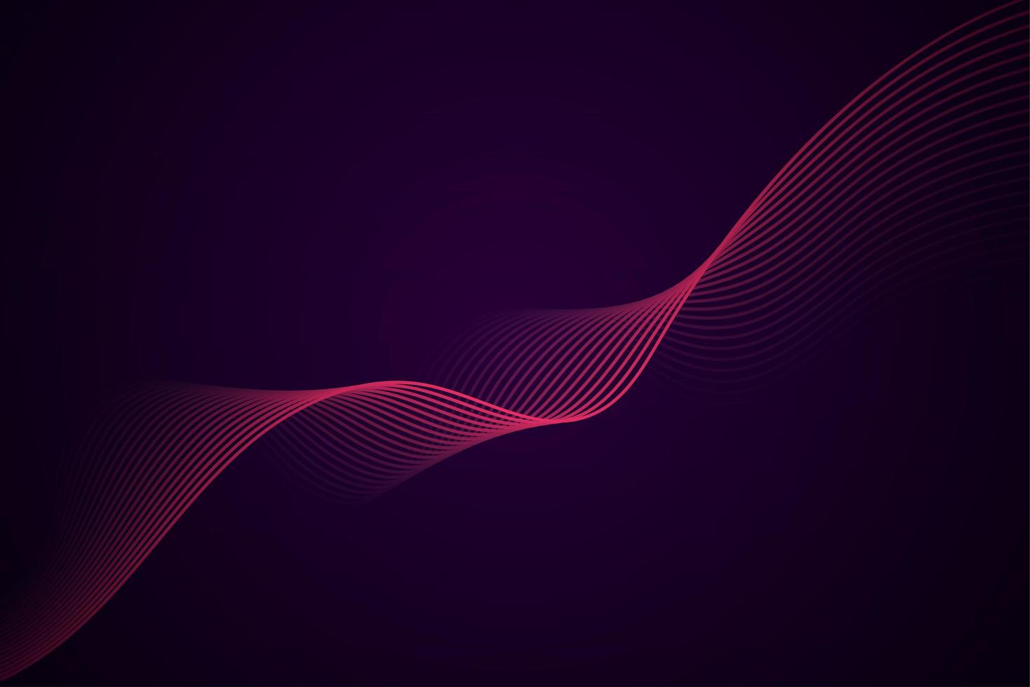 Minimal abstract pink wave on dark background. vector