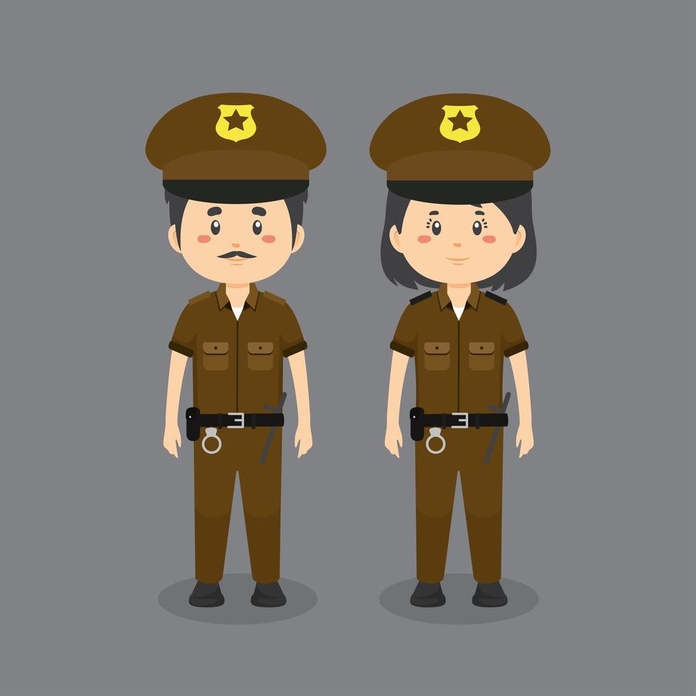 Characters Wearing Police Uniforms vector