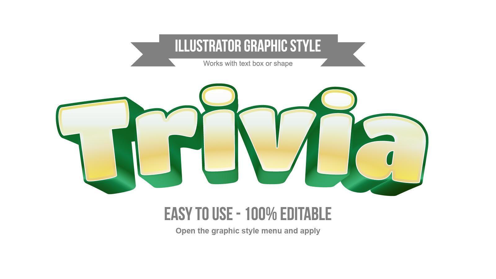 Arched Yellow and Green Cartoon Text Style vector