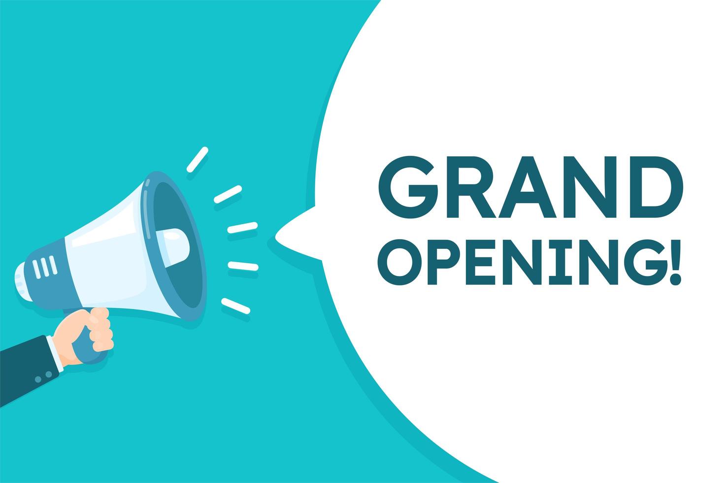 Megaphone Shouting ''Grand Opening'' Announcement vector