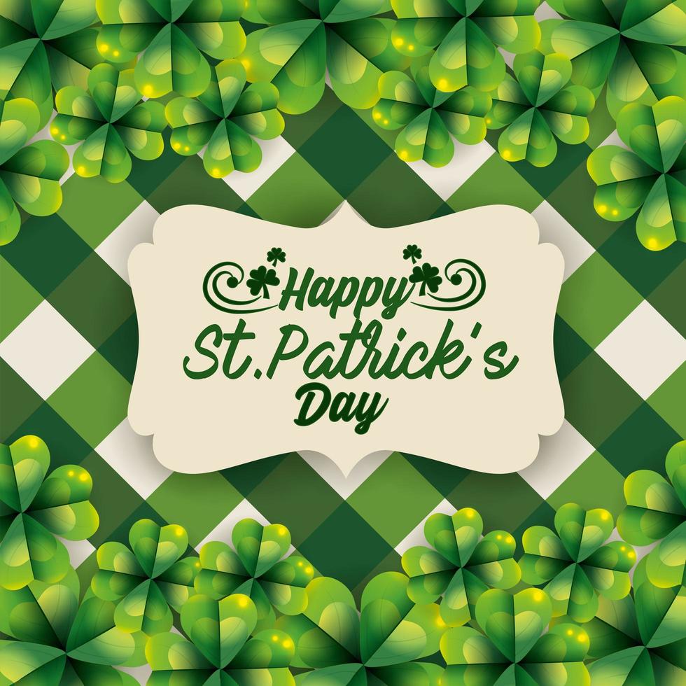 St. Patricks clover leaves pattern background vector