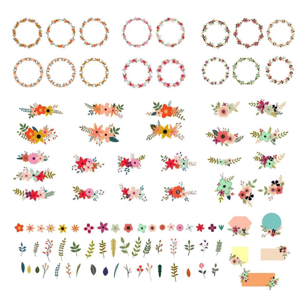 Floral Elements Collection vector