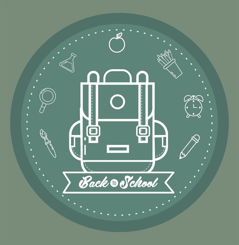 Backpack and school icons vector