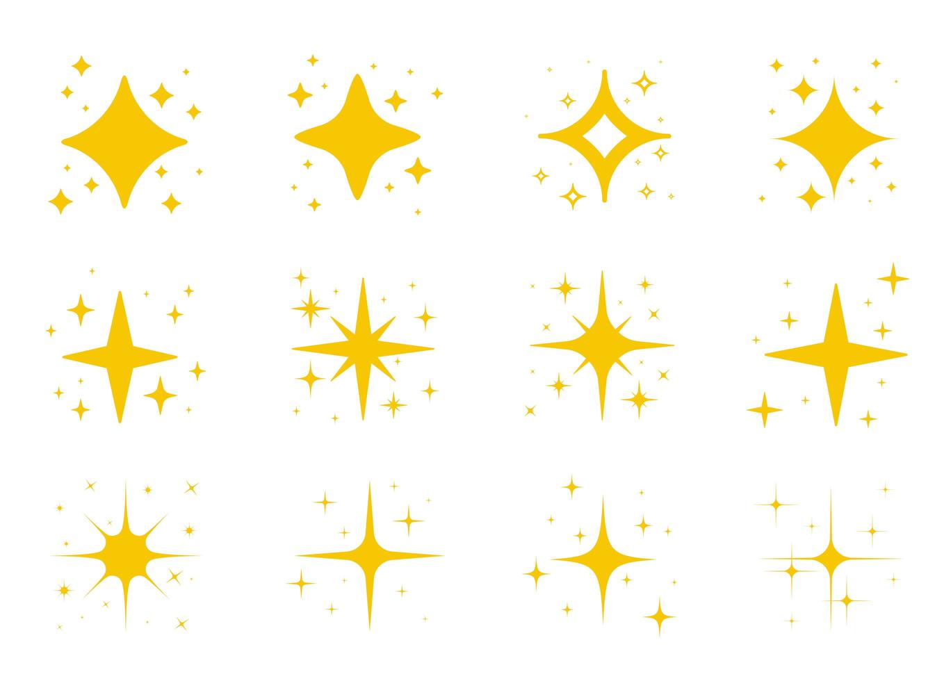 Yellow Light Sparkling Glittering Stars vector