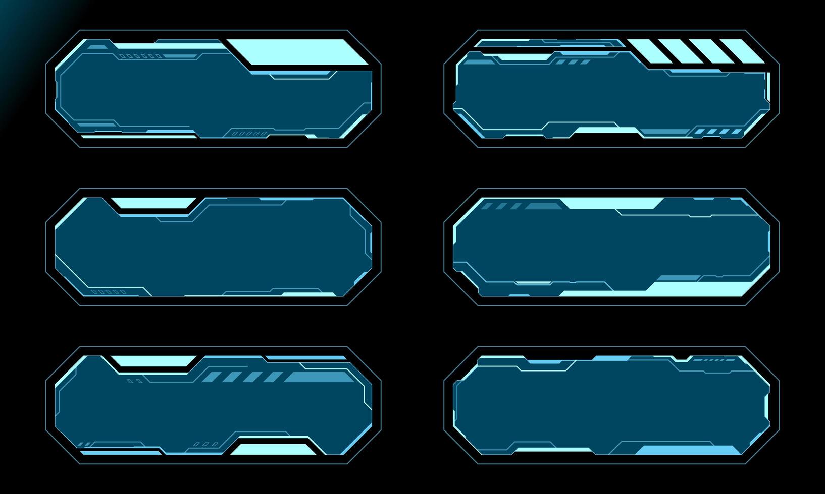 Futuristic hud frame set vector