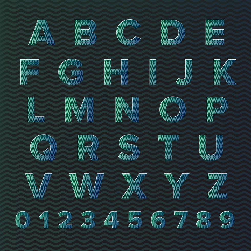 Gradient Alphabet Set with Pattern vector