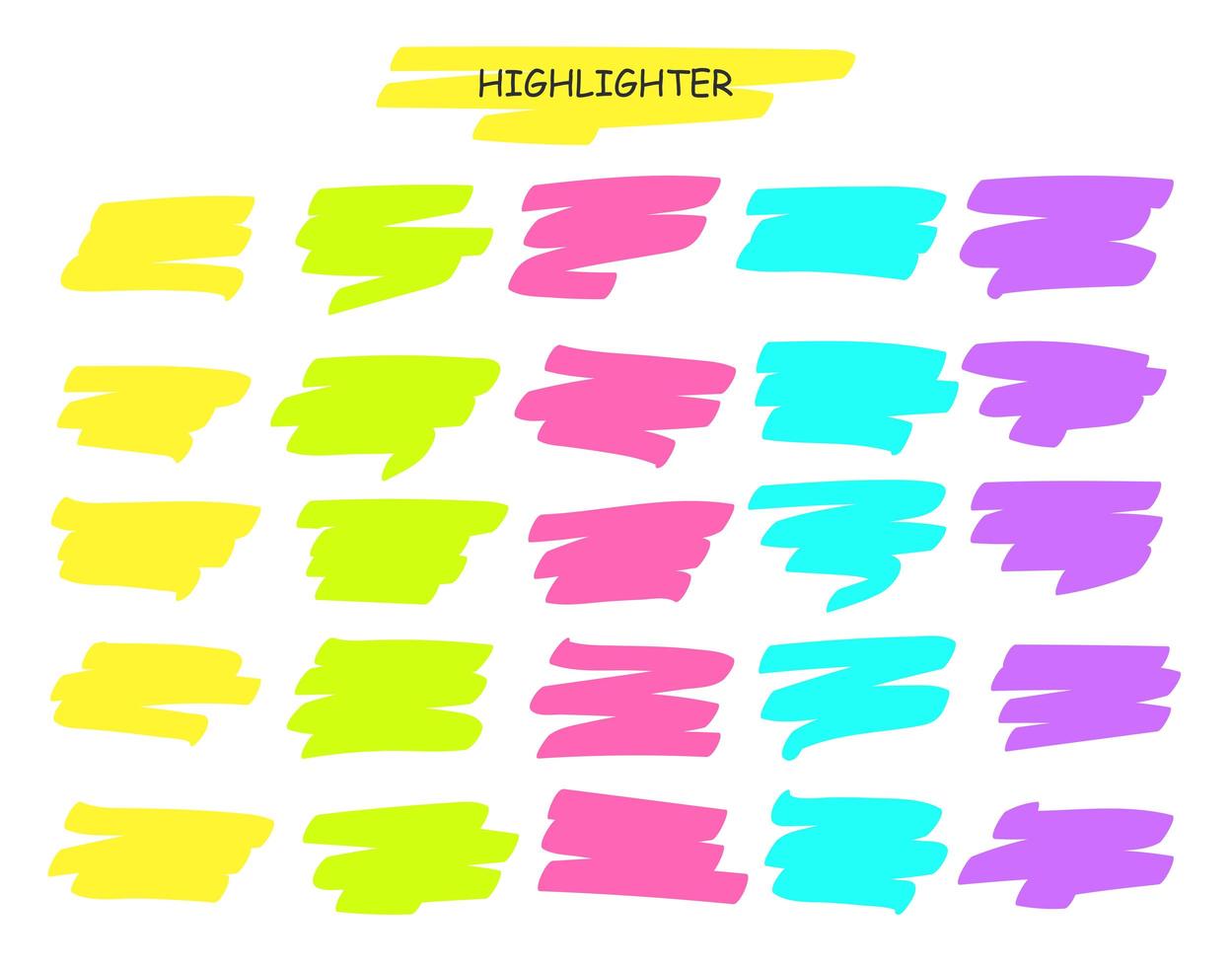 Colorful Highlight Brush Line Pen Stroke vector