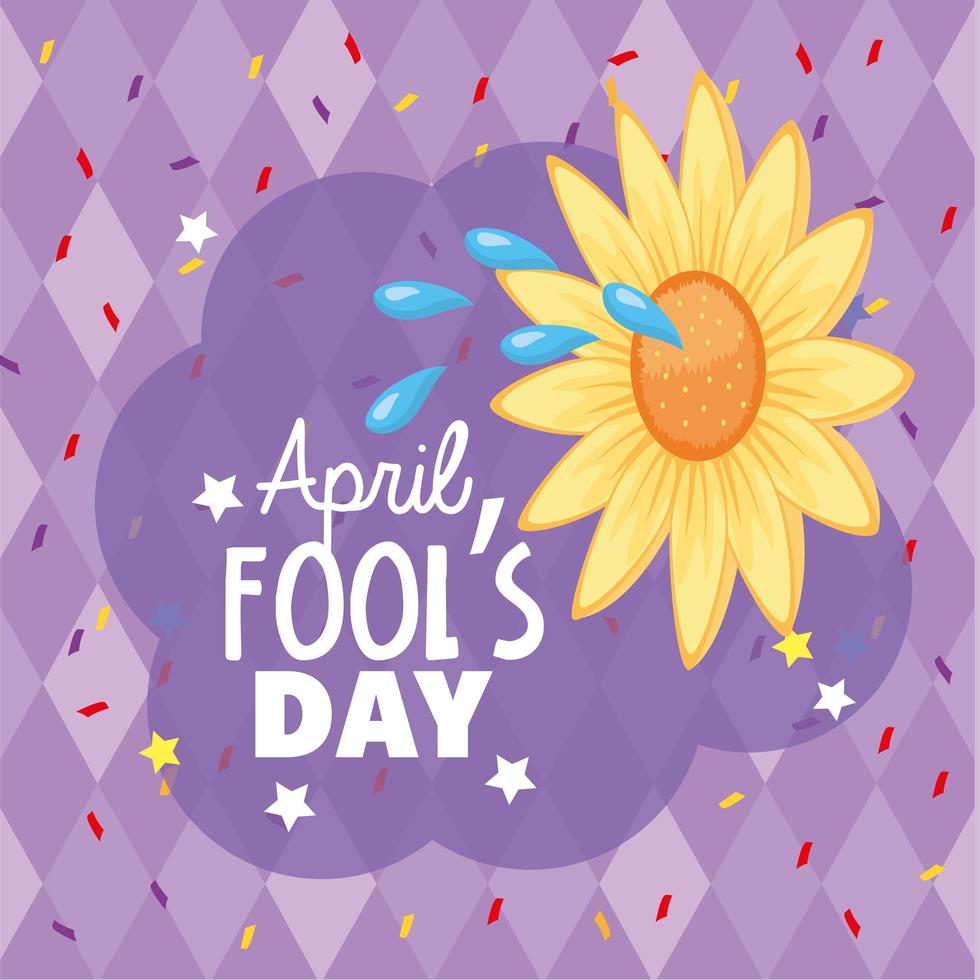 April fools day with funny flower vector