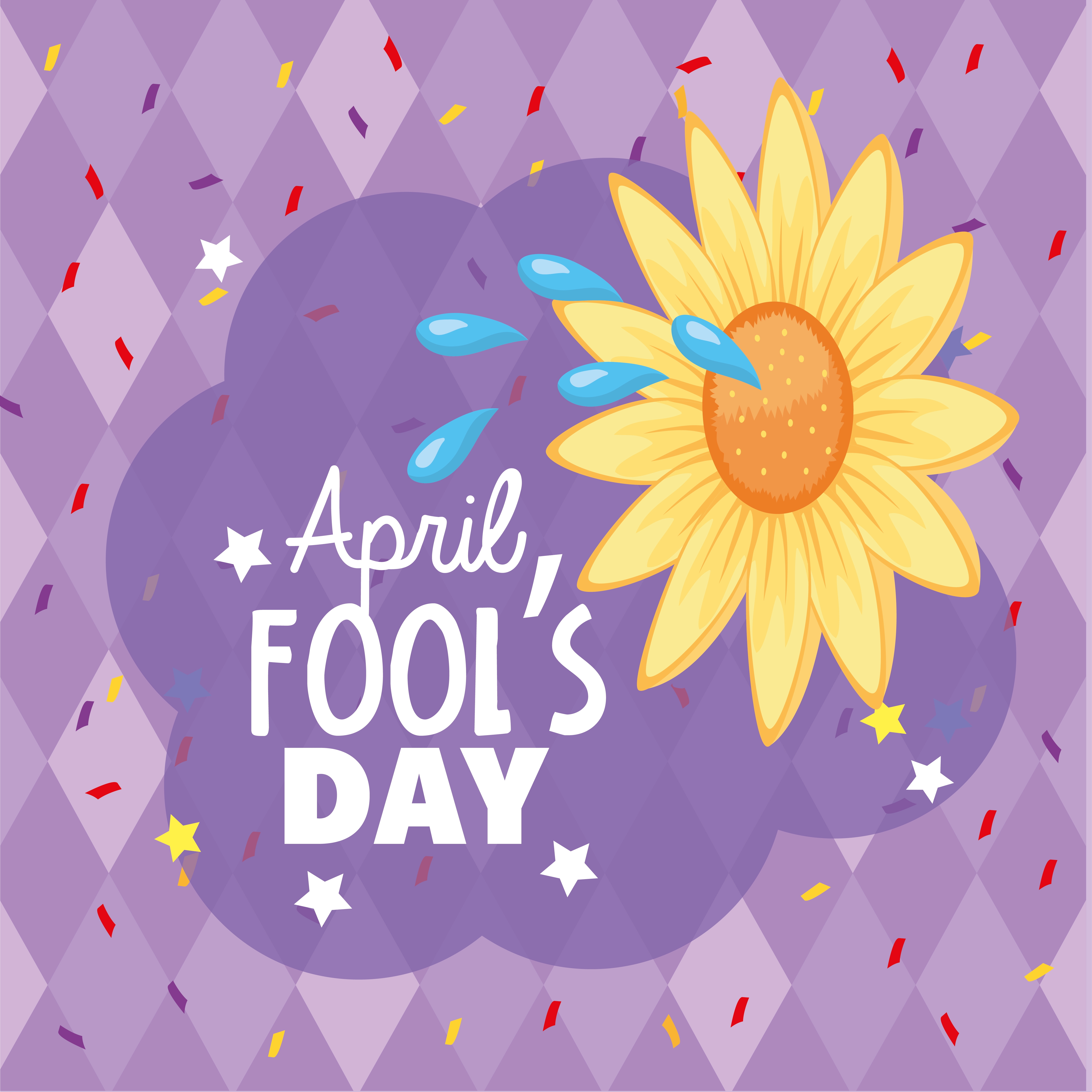 April fools day with funny flower 1409460 Vector Art at Vecteezy