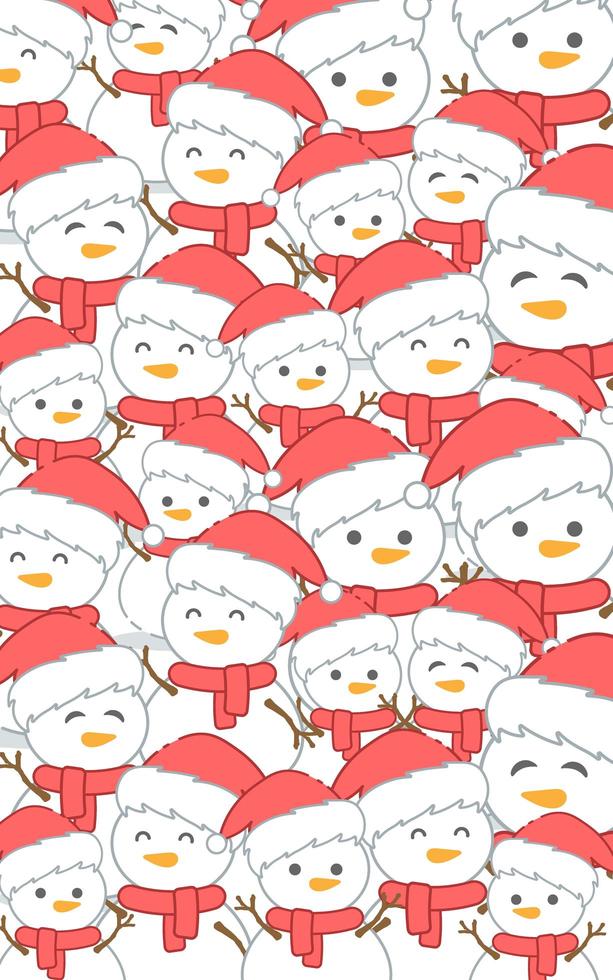 Christmas pattern with snowman vector