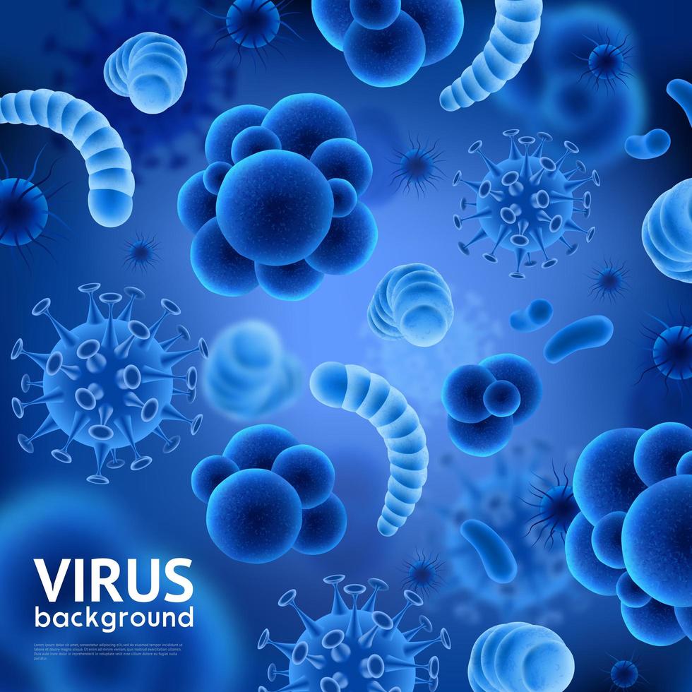 fondo de virus realista vector