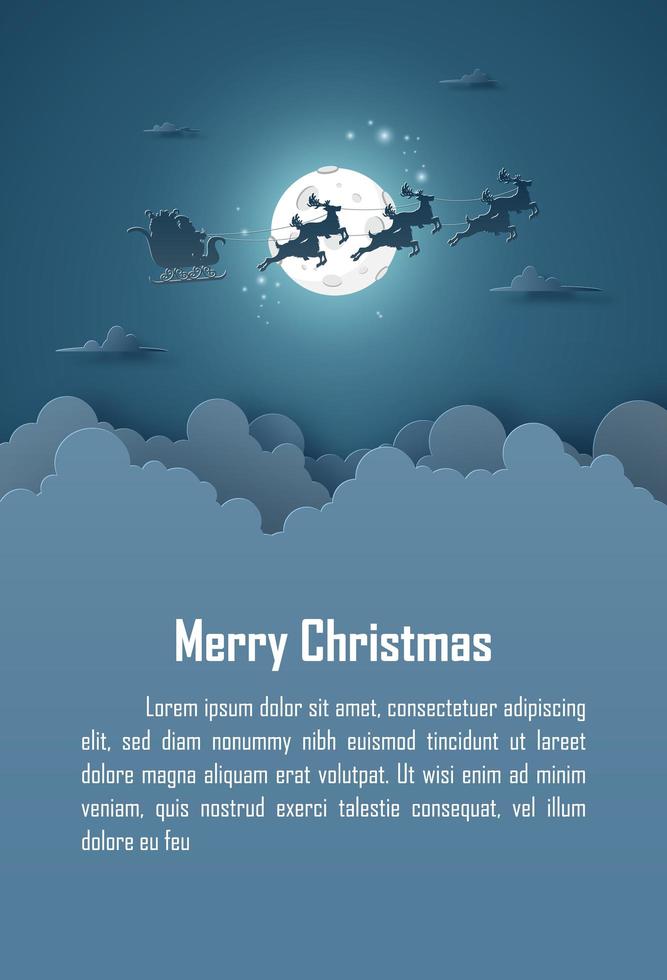 Paper cut Christmas and winter poster template vector