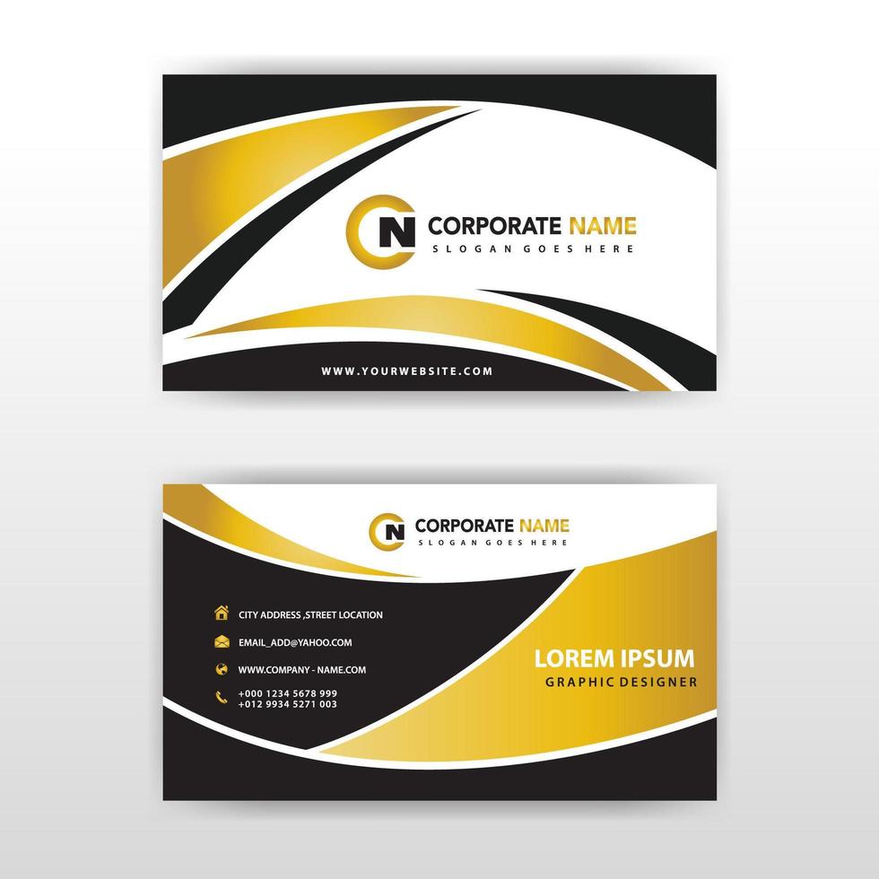 Luxury black and gold business card template vector