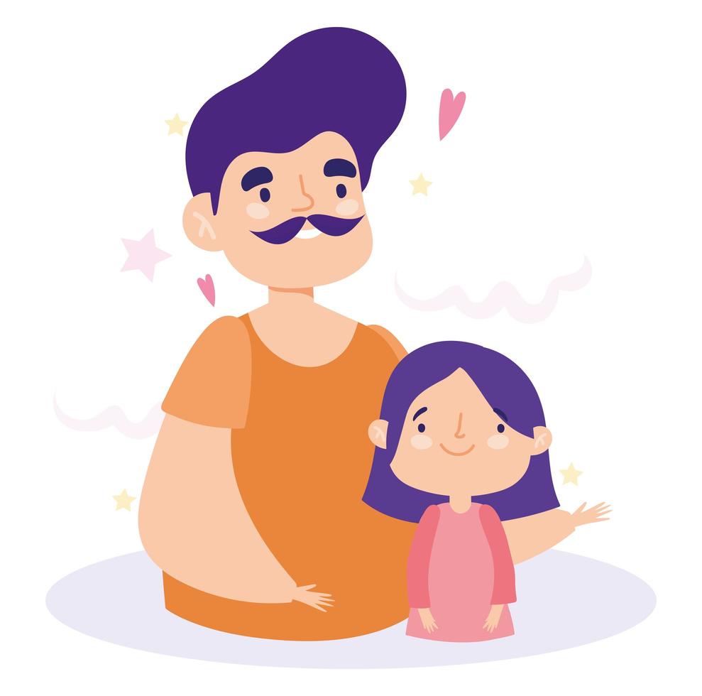 Father and daughter together vector