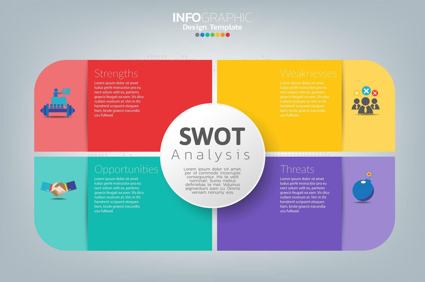 infografía empresarial de análisis foda vector