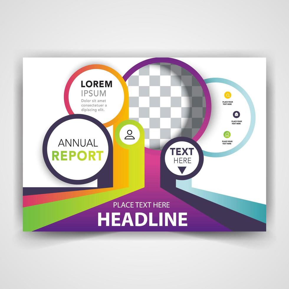 Circular colored leaflet cover vector