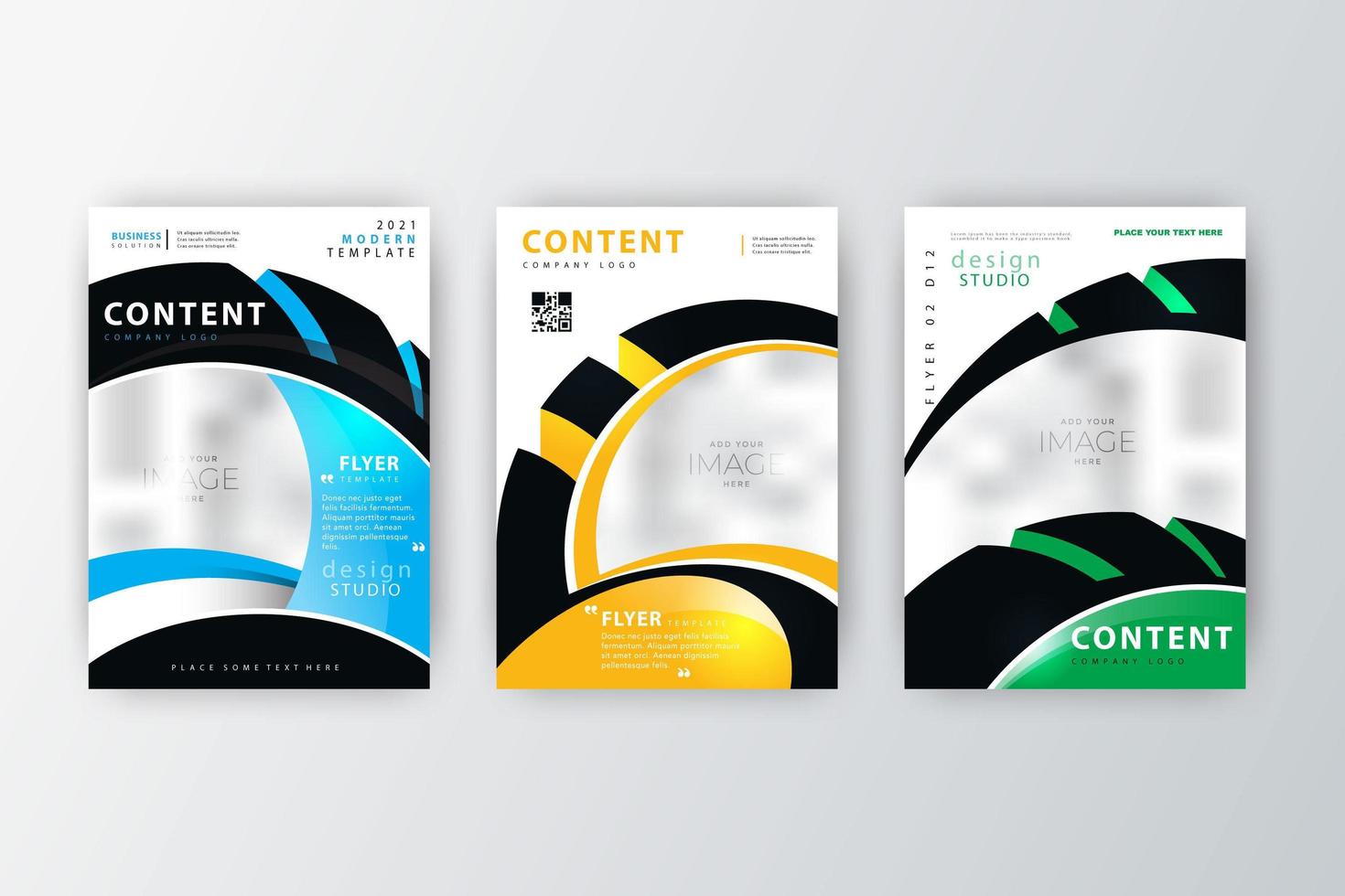 Annual report flyer collection vector