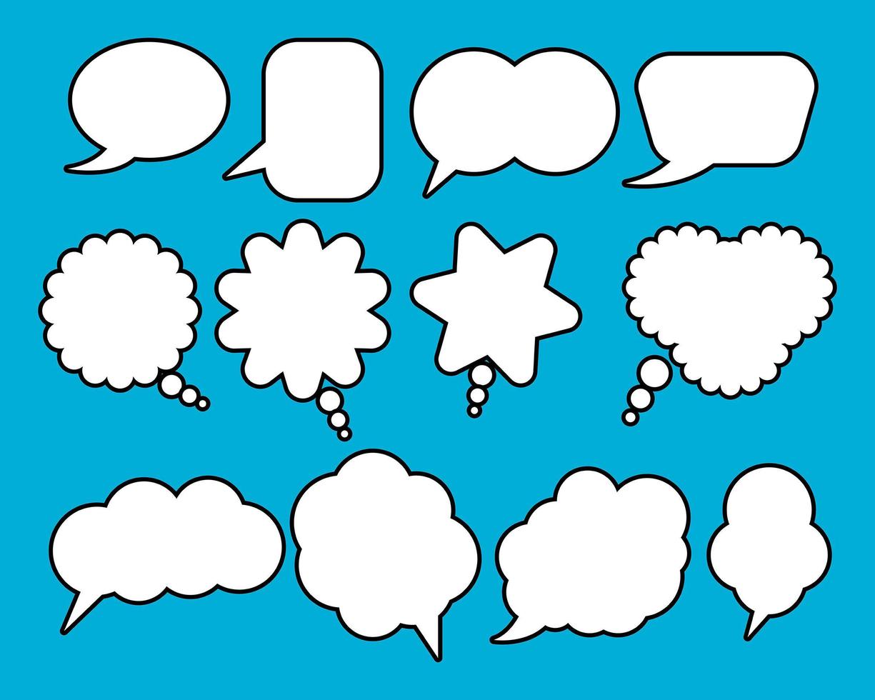 Comic speech bubble set vector