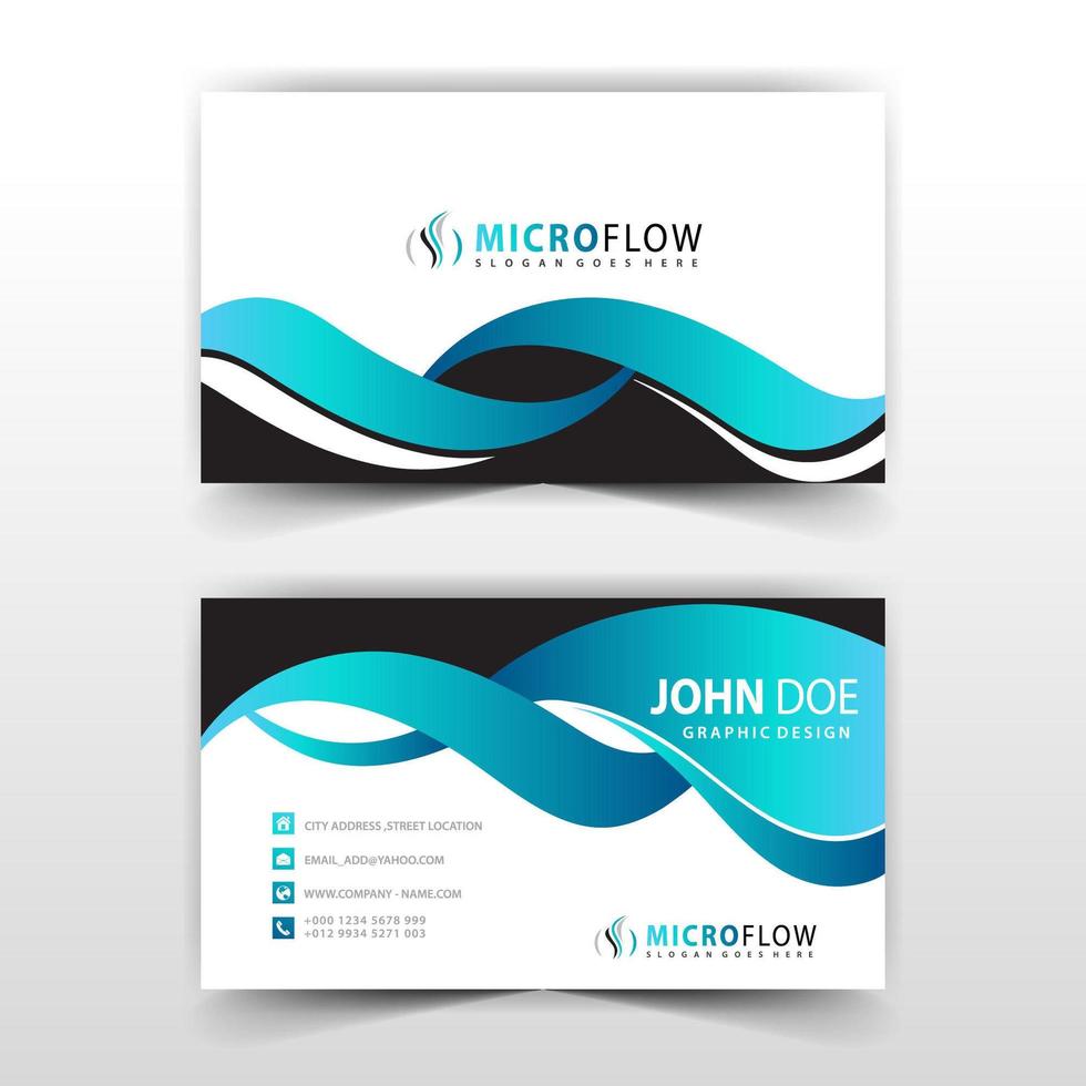 Blue and black visiting card template vector