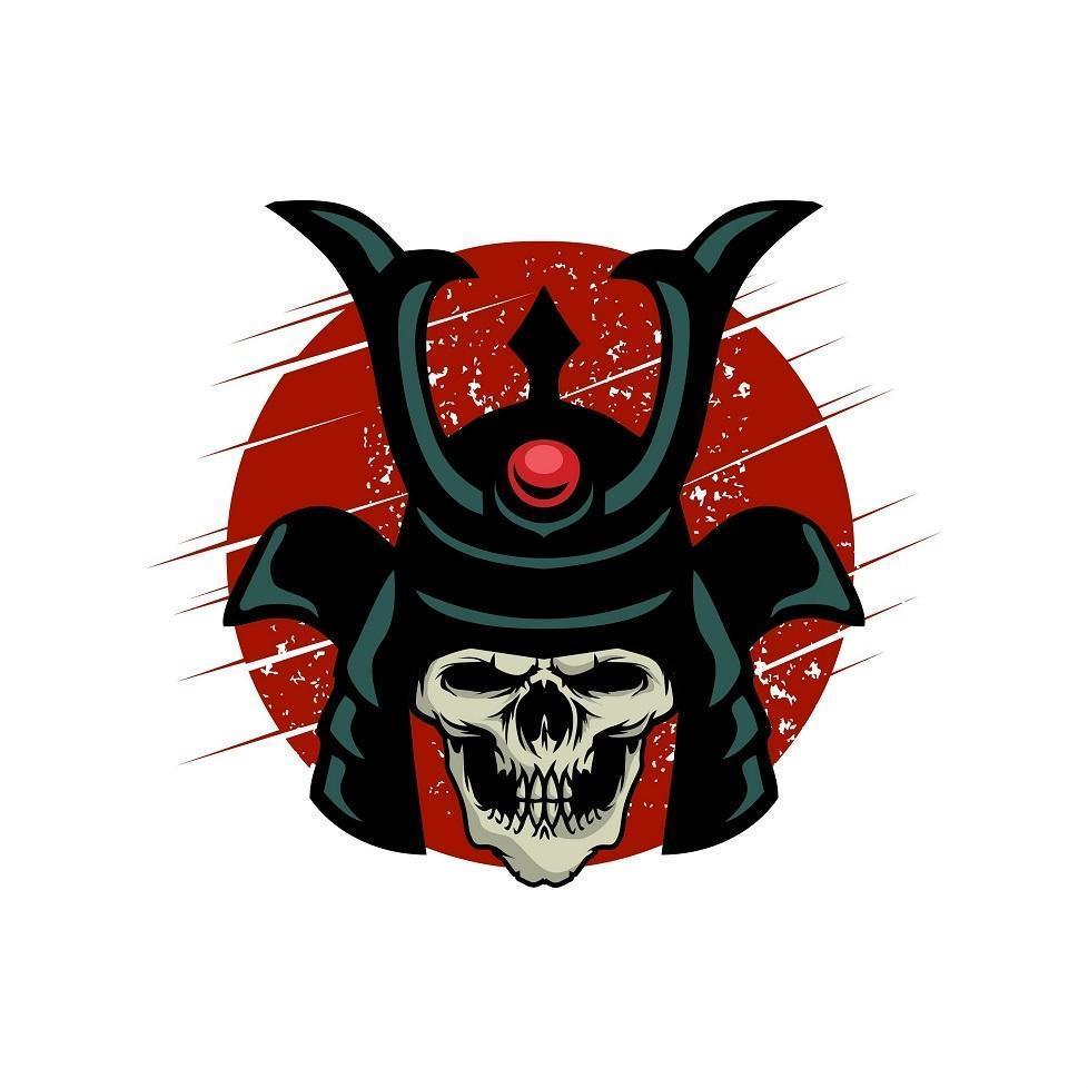 Shogun skull apparel or poster design vector