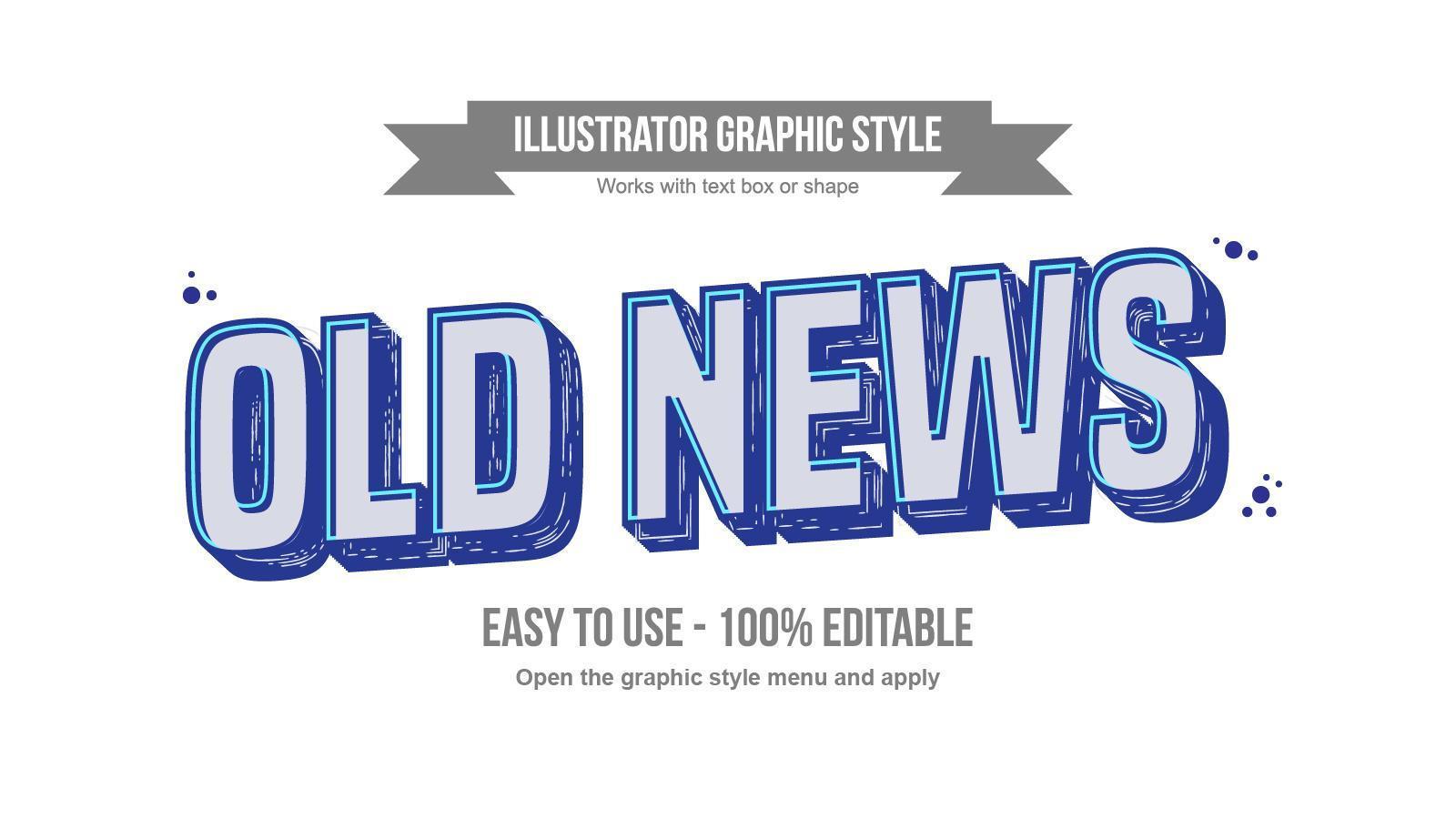 Blue Bold 3D Uppercase Retro Newspaper Headline Text Effect vector