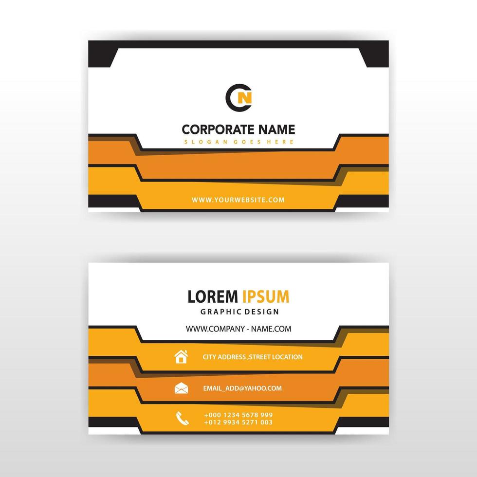 Abstract orange gold tab corporate card template vector