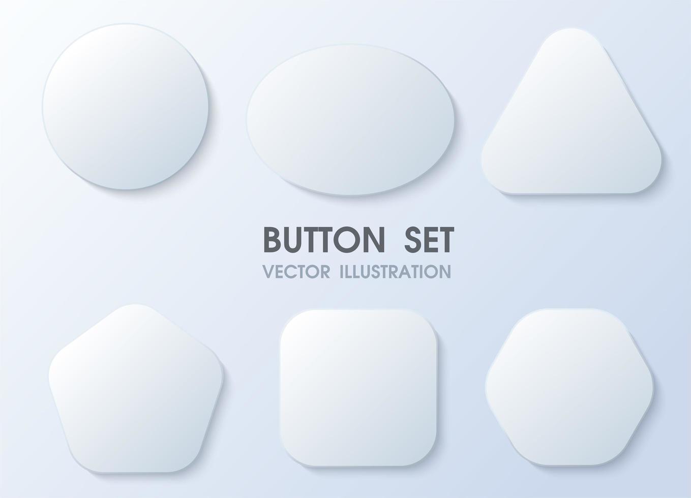 3D Geometric Shape Button on White vector