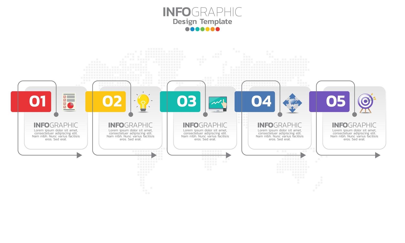 Plantilla de infografía de línea de tiempo con flechas vector