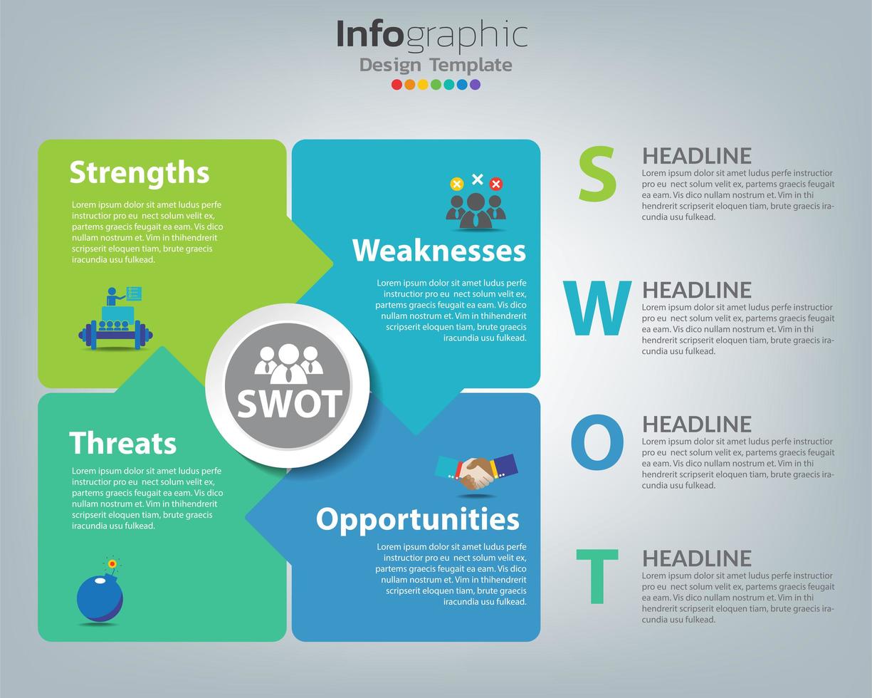 infografía empresarial de análisis foda vector