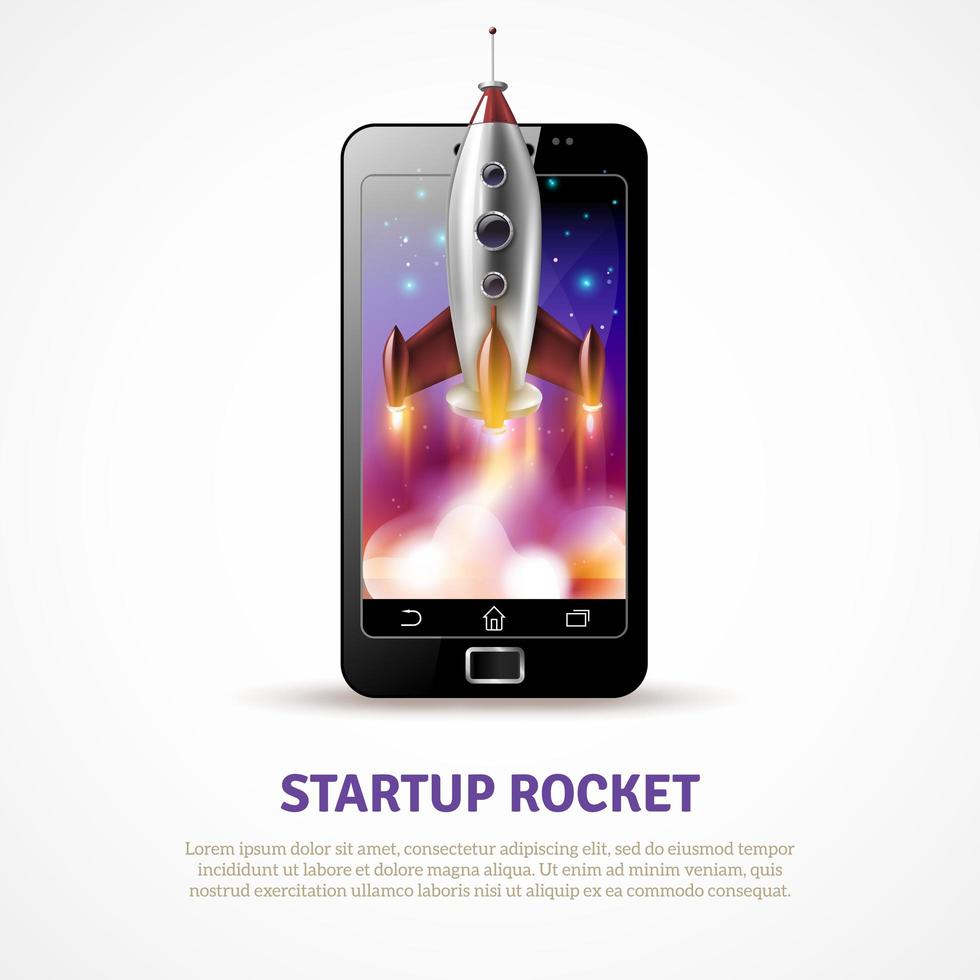 rocket startup poster vector