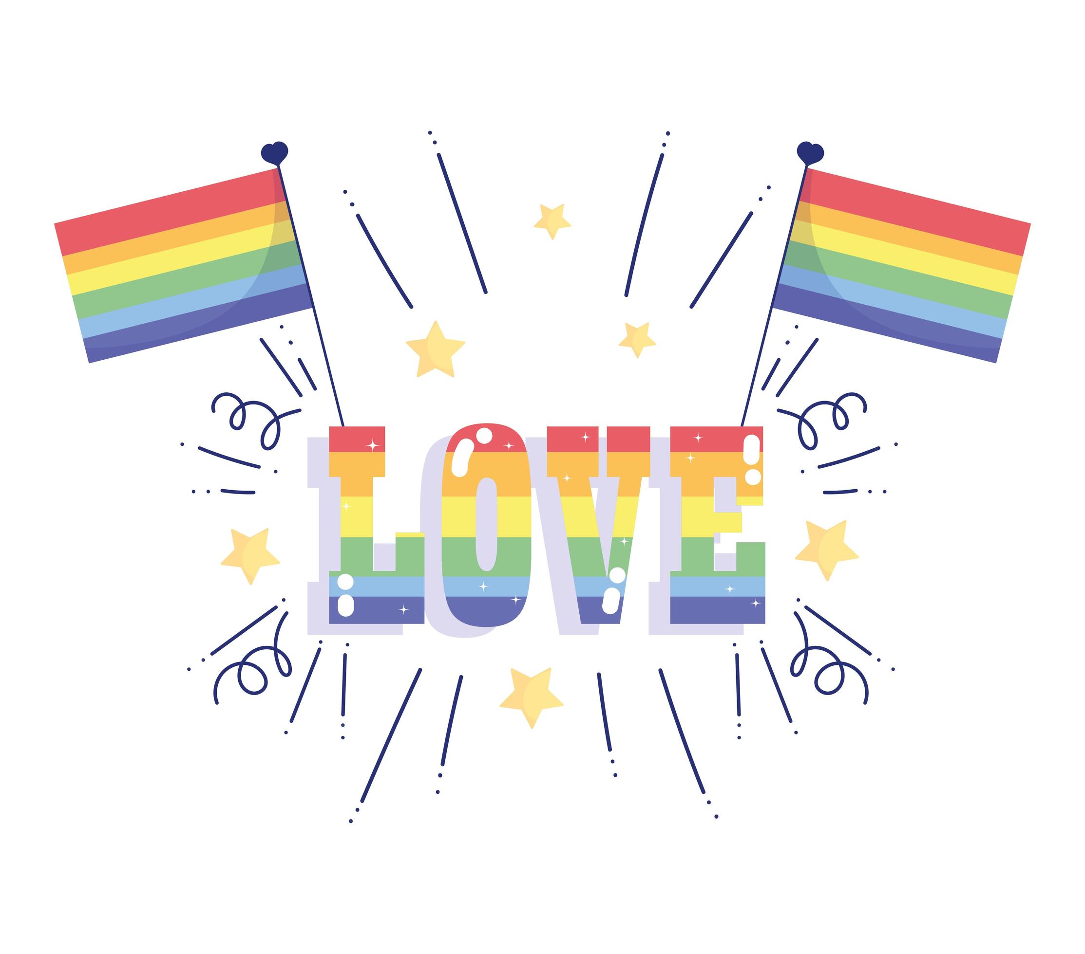 Happy pride day, rainbow flags love celebration design 1409701 Vector